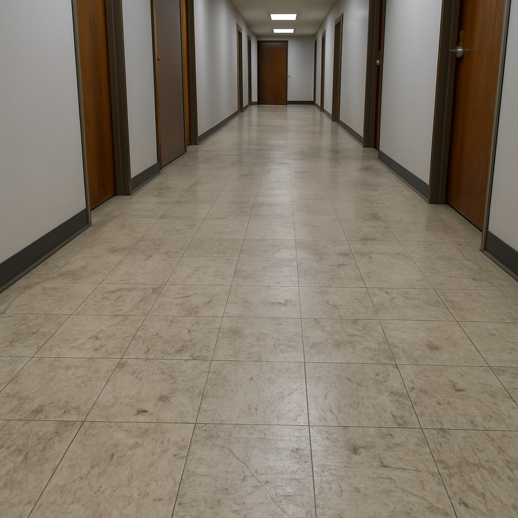 VCT Floor Restoration before cleaning